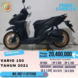 Honda Vario 150 ESP 2021 Hitam DP Mulai 800K yuk mariii