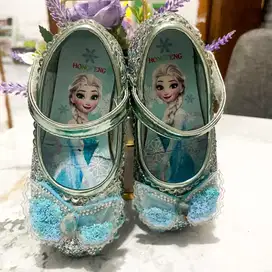 Sepatu princess elsa anak flat shoes