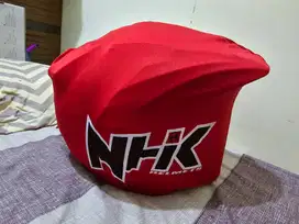 NHK Half Face CRYPTON PREDATOR motif merah ukuran XXL