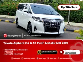 [PILOT SEAT] Toyota Alphard 2.5 G AT Putih NIK 2021 Pemakaian 2022