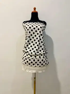 Dress tali rantai polkadot