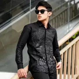 Kemeja batik pria lengan panjang formal seragam kerja