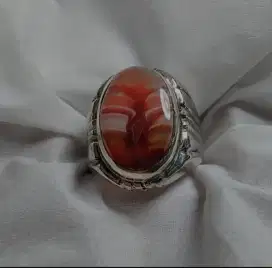 Cincin Batu Akik Cempaka Sulaiman motif  junjung derajat