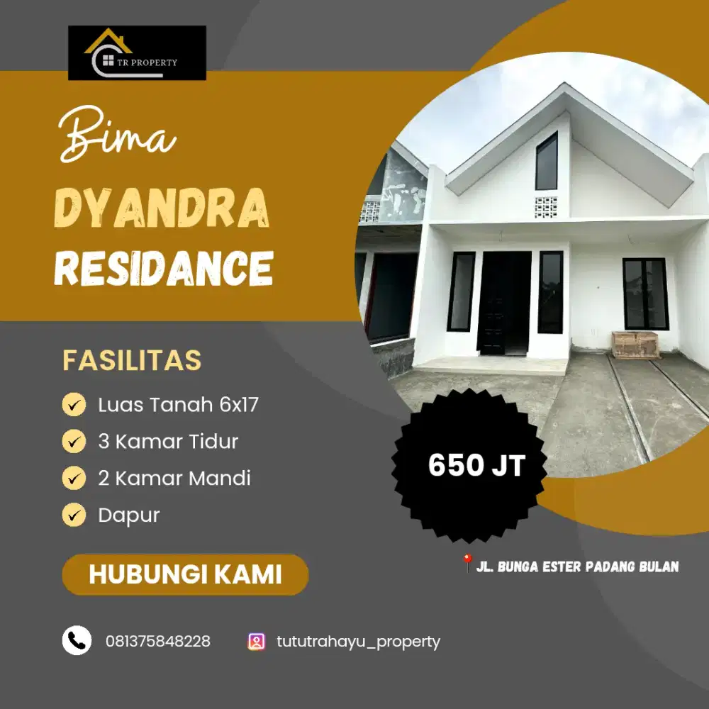 RUMAH SIAP HUNI, TIPE 60 6X17 KAMAR TIDUR 3 DI DALAM KOMPLEK