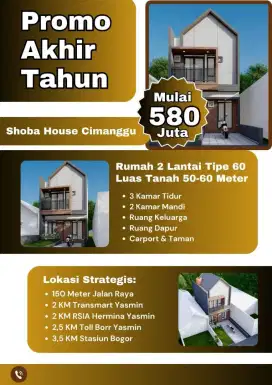 Promo Akhir Tahun Rumah 2 lantai di kedung waringin