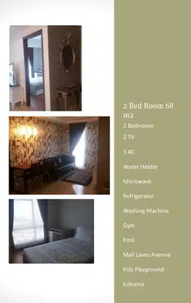 Disewakan  murah, furnish, apart.2br di Mayjend Sungkono Langoon