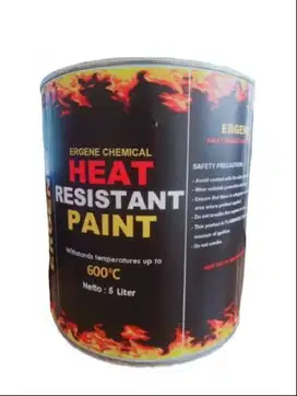 600°C Heat Resistant Paint Black Glossy 5L Cat Tahan Panas Api 600°C