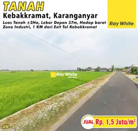 Dijual Tanah Zona Industri Kebak kramat, Karanganyar 2 Hektar