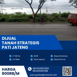 Dijual Lahan Zona Industri,Lokasi Pati Jateng,Luas 28 Hektar,Bu