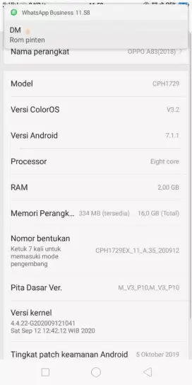 Oppo q83 2018 bekas ram 2