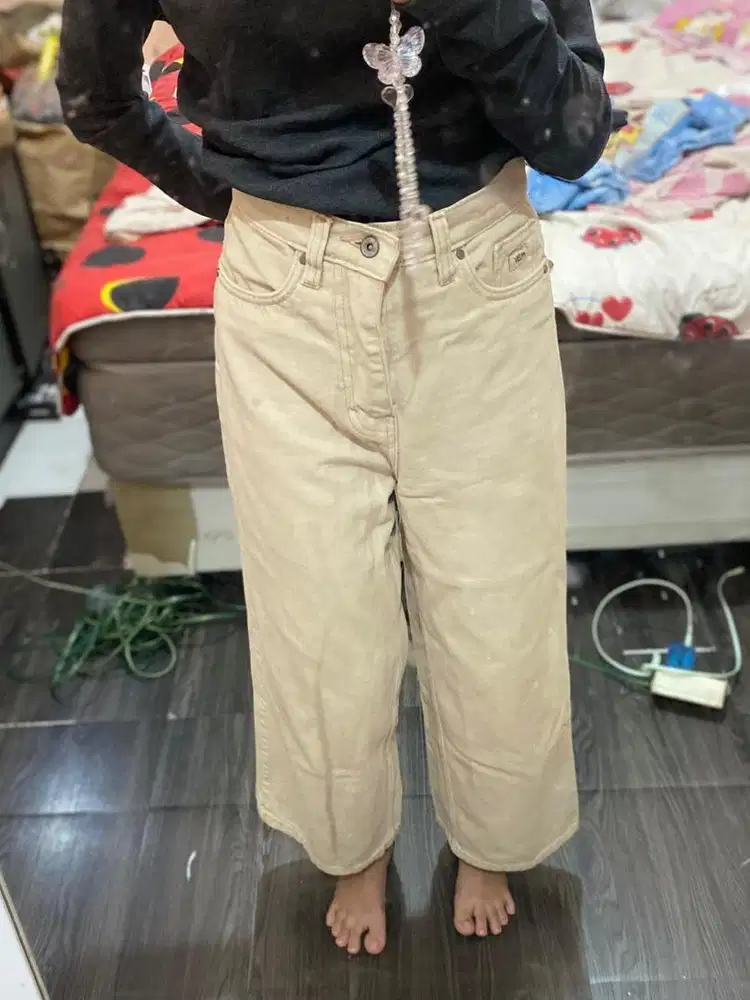 celana jeans kulot wanita high waist