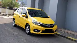 km30ribuan Honda Brio 1.2 E CVT AT Facelift Kuning 2020 2021