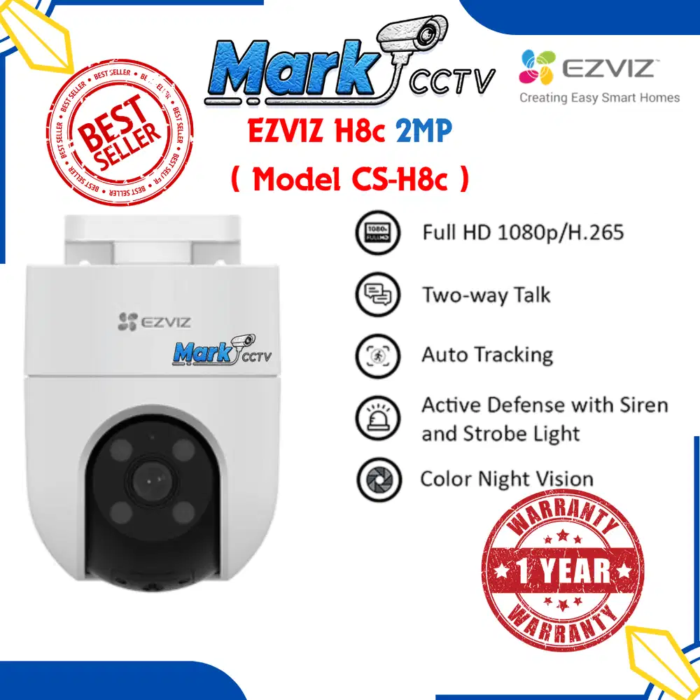 EZVIZ H8c 2MP & 4MP  Pan Tilt IP Camera CCTV Outdoor