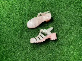 Fladeo sepatu sandal high heels warna pink ( original )