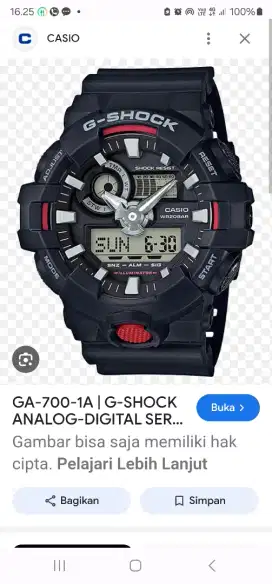 Jam G Shock lengkap Dus