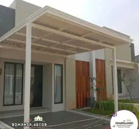 Kanopi carport atap alderon upvc mewah rangka hollow galvanis