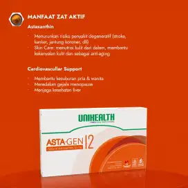 ASTA-GEN 12 Astaxanthin 12mg  ANTIOKSIDAN 100% asli Box @ 30 capsul