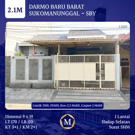 Rumah Darmo Baru Barat Terawat Row Lebar SHM 1 Lantai dkt Simo Kupang