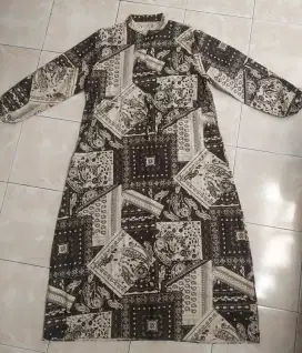Gamis wanita katun motif