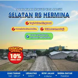 Di jual tanah murah bisa Nego Depan RS Hermina Madiun