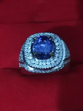 BLUE SAPPHIRE RING EMAS BERLIAN CINCIN PRIA