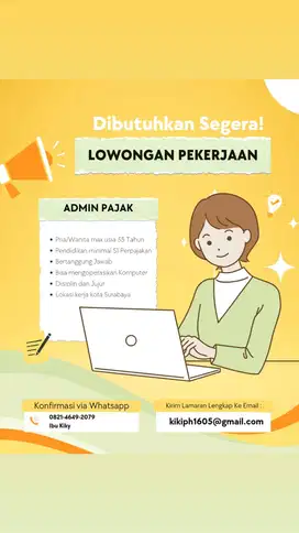 Admin pajak area Surabaya