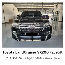 FACELIFT!! Toyota LandCruiser VX200 Diesel 2012 Hitam Solar Matic