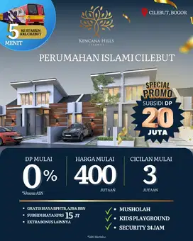 Dijual Rumah Baru di Lingkungan islami dekat Stasiun Cilebut Bogor