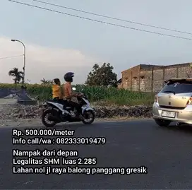 Jual cepat lahan pinggir jalan raya balongpanggang