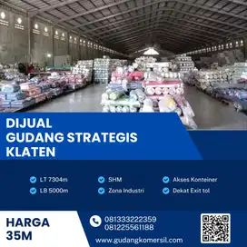 Dijual Gudang Strategis Zona Industri 7304m2,Lokasi Juwiring,Klaten