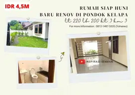 Jual Cepat Rumah Siap Huni Baru Renov di Pondok Kelapa