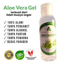 Aloe Vera Gel Lidah Buaya 100% Asli Pelepah Lidah Buaya Segar nett 90g