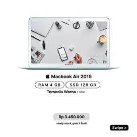 LIMITED STOCK! MACBOOK AIR 2015 13 4/128GB/ INTEL CORE I5