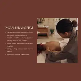 DICARI TERAPIS PIJAT - PEREMPUAN/LAKI-LAKI