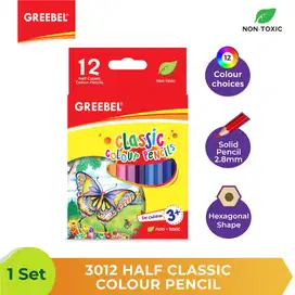 GREEBEL 3012 Classic Colour Pencils Half (Pensil Warna ) 12 Warna