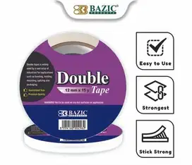 Bazic Double Tape 12mm x15y - Isolasi Perekat Ganda