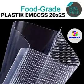 Plastik Vacuum Size 20x25cm Bag Seal Vacum Vakum Makanan Wrap Emboss