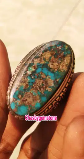 Cincin Pirus Persia jumbo serat kura-Pirus Persia serat kura biru