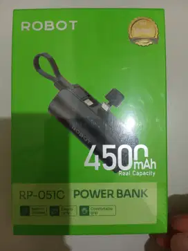 Powerbank Robot 4500 mAh RP-051C (baru ori segel garansi resmi)