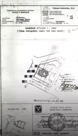 Tanah 500m² dan Bangunan di Pusat Kota dekat Simpang Lima.