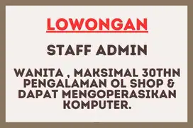 Lowongan Kerja Staff Admin Sidoarjo