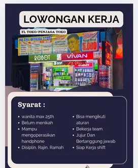 Loker / lowongan konter