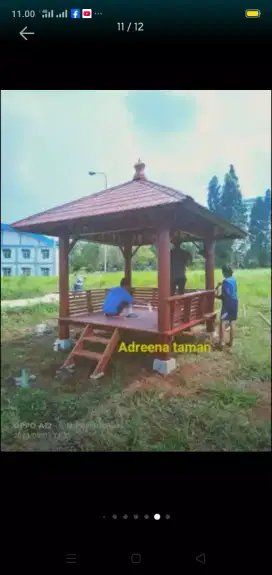 Gazebo kayu kelapa.