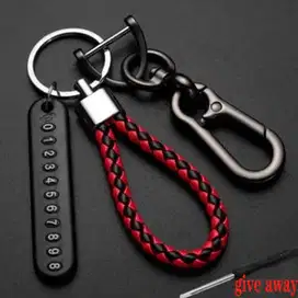 Set Gantungan Kunci Motor Tag No Buckle Tali Key Chain Ganci Nomor