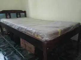 BELI 1 DAPAT 4! Jual Murah Ranjang Full kayu+Kasur busa merek Ligna