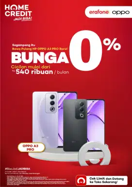 seGAMPANG itu miliki Hp Oppo A3 Pro dgn Home pasti credit dapat promo