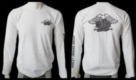 Kaos lengan panjang harley davidson white hog