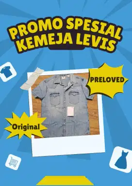 Kemeja pendek denim levis size M