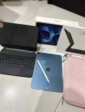 sepaket ipad air gen 5 (256gb), magic keyboard, apple pencil 2nd gen