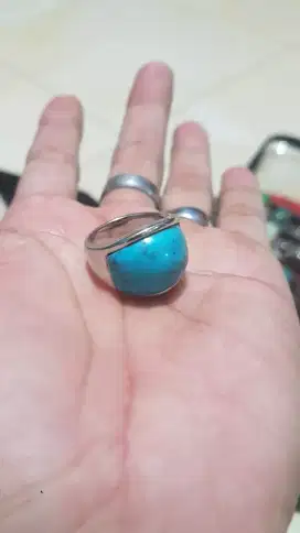 Batu akik pirus persia biru